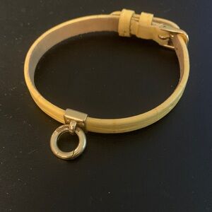 Waxing Poetic Yellow Leather Bracelet with Gold Charm clip
